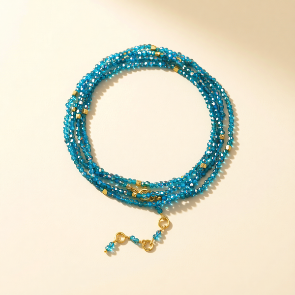 Apatite Gemstone Sparkle Wrap Bracelet/Necklace