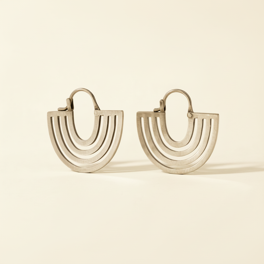Hand Cut Hoop Earrings