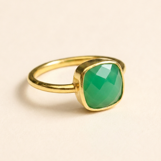 Small Faceted Semi-Precious Stone Ring