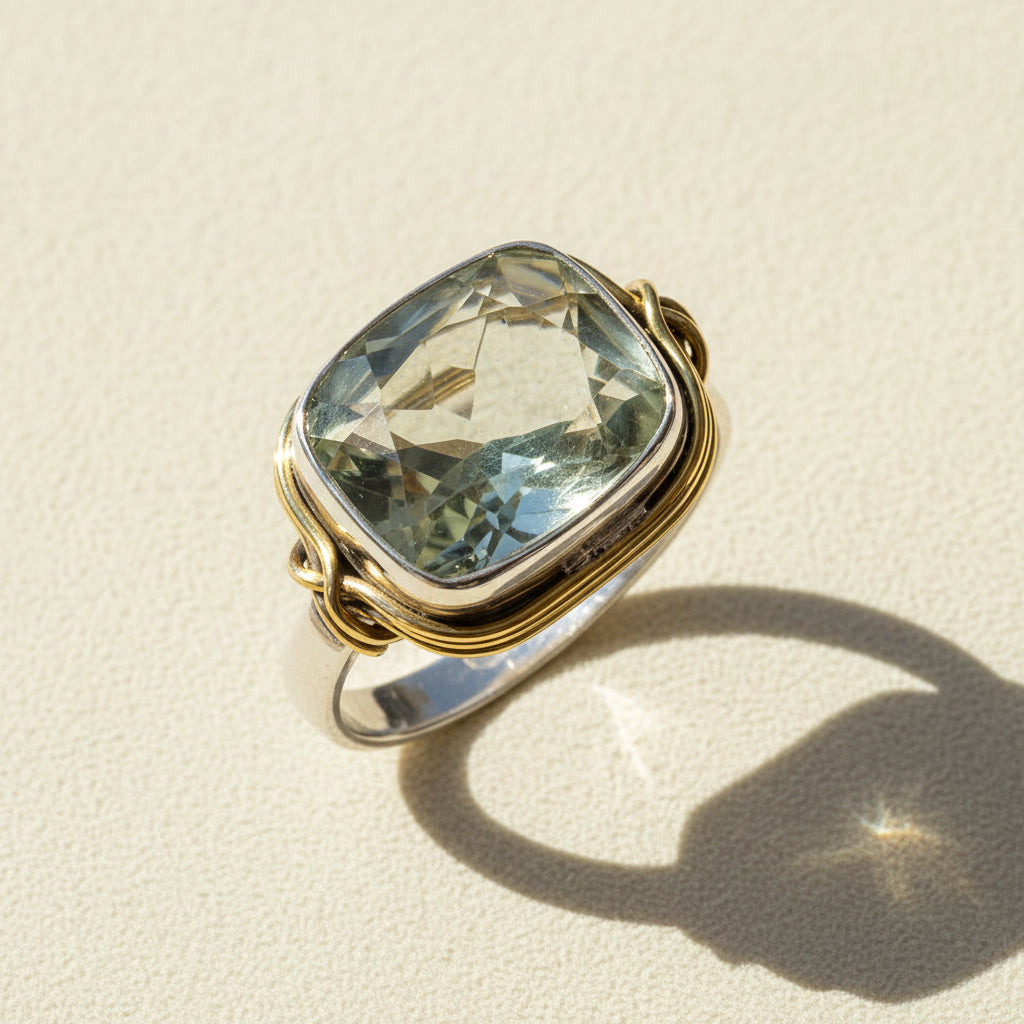 Two-Tone Green Amethyst Ring