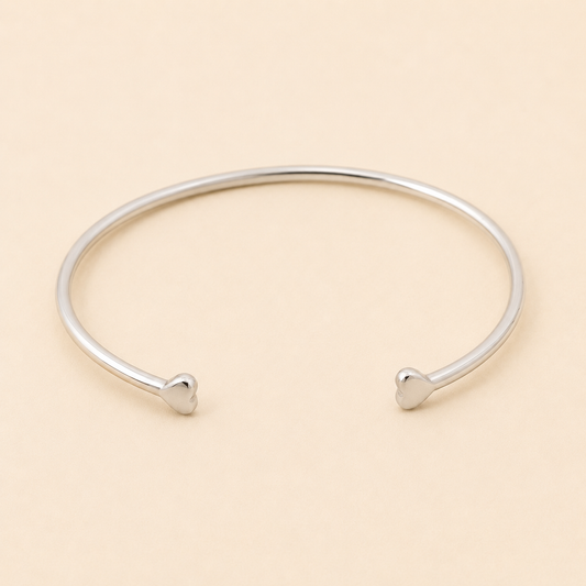 Double Heart Cuff Bracelet
