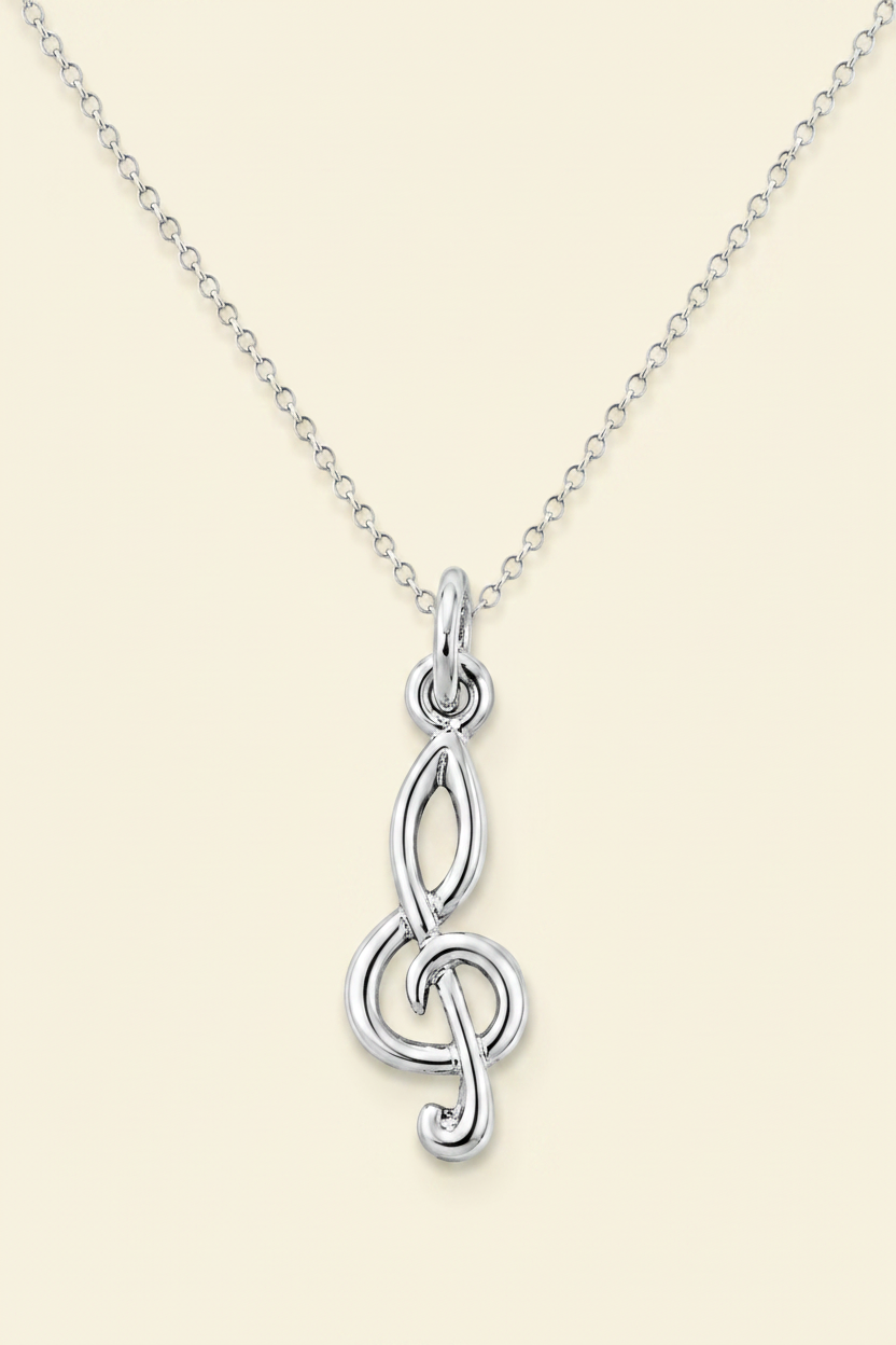 Treble Clef Pendant Necklace