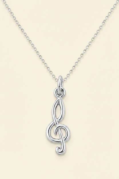 Treble Clef Pendant Necklace