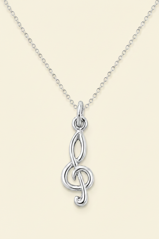 Treble Clef Pendant Necklace