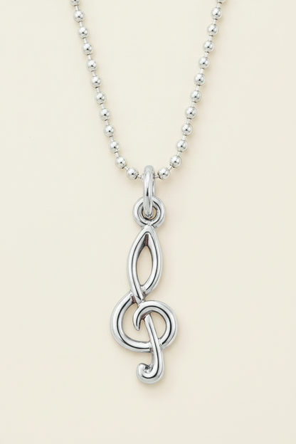 Treble Clef Pendant Necklace
