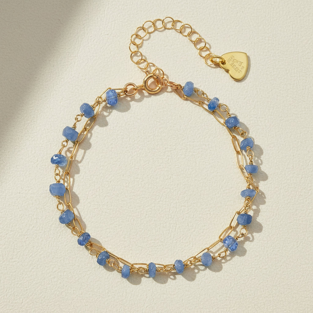 Kyanite Gemstone Paperclip Bracelet