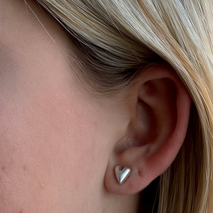 Puffy Heart Stud Earrings