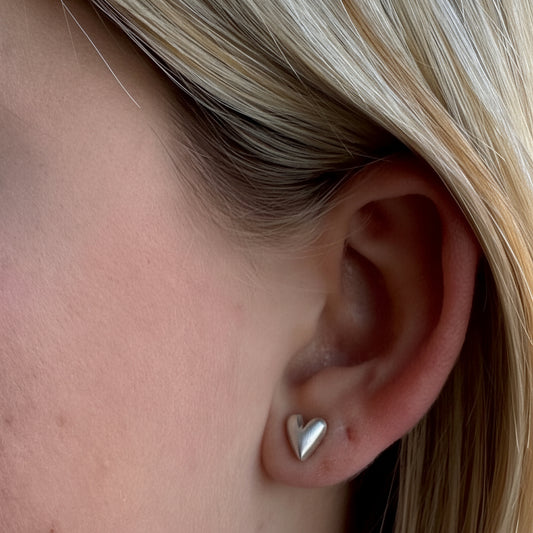 Puffy Heart Stud Earrings
