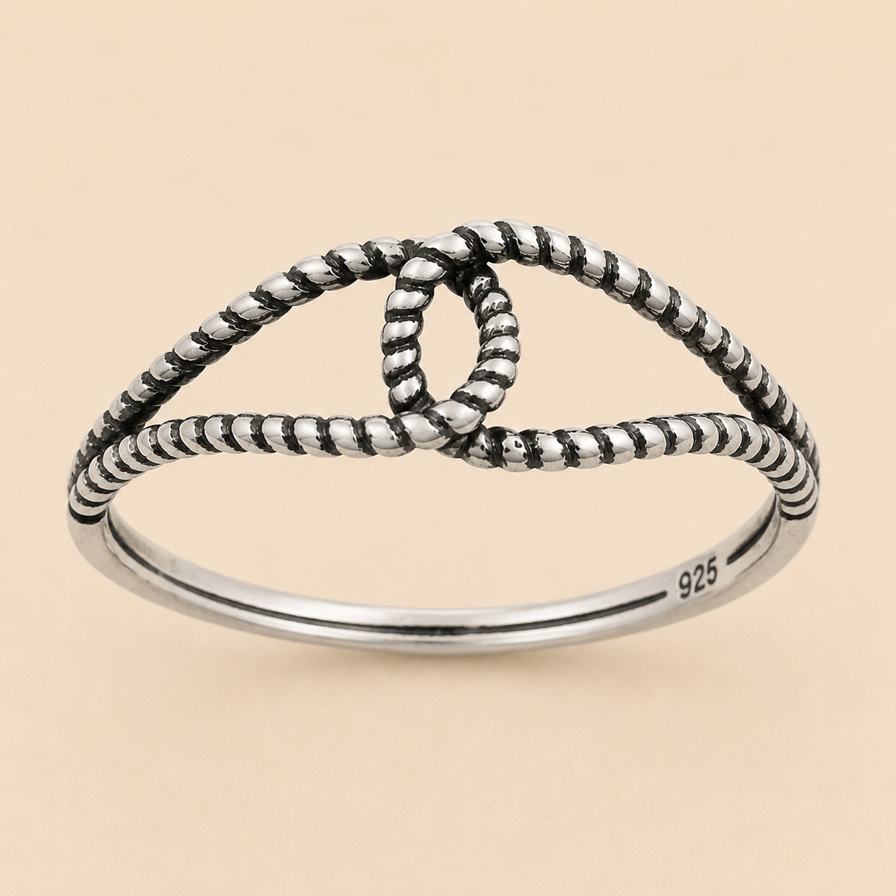 Oxidized Knot Ring
