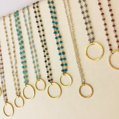 Beaded Karma Necklace with Briolette Stones