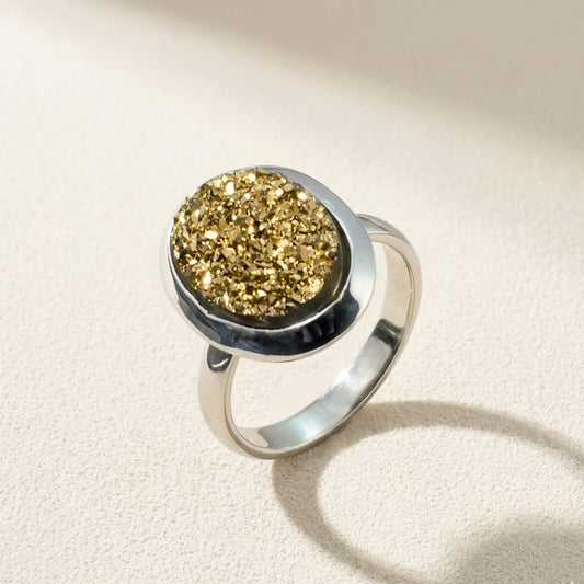 Medium Oval Druzy Ring