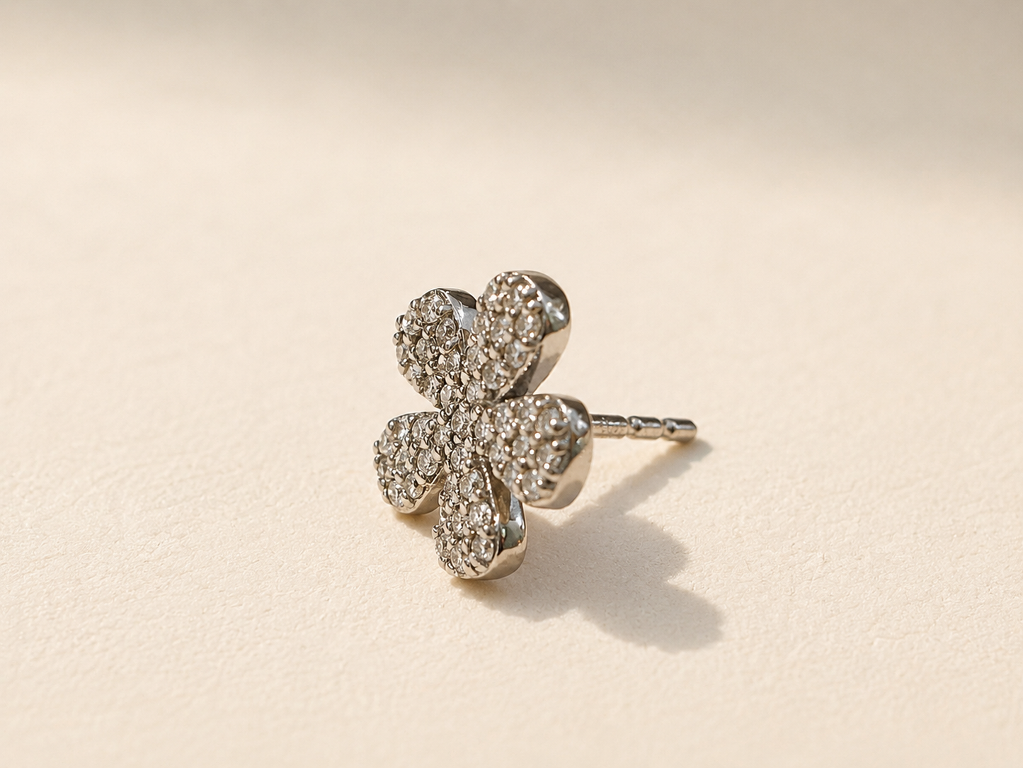 Pave Diamond Flower Stud Earrings