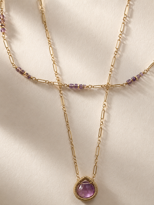 Orchid Mix Double Strand Necklace
