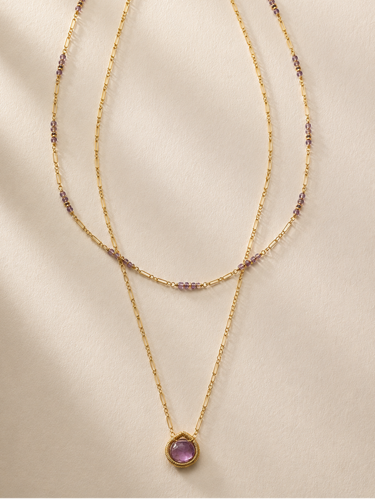 Orchid Mix Double Strand Necklace