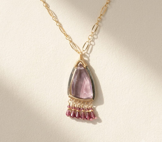 Plum Dreams Fringe Necklace