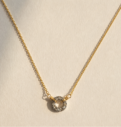 Pave Diamond Circle Necklace