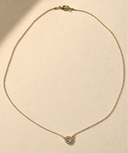Pave Diamond Circle Necklace