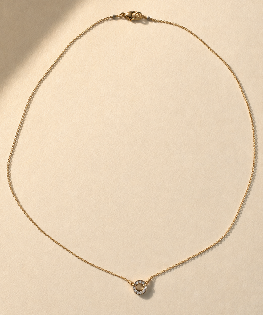 Pave Diamond Circle Necklace