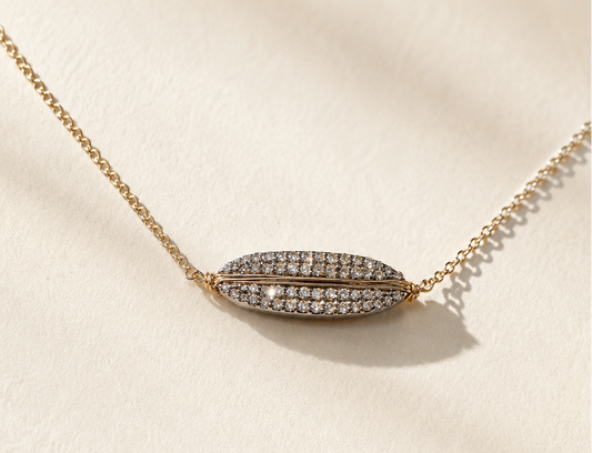 Pave Diamond Ellipse Necklace