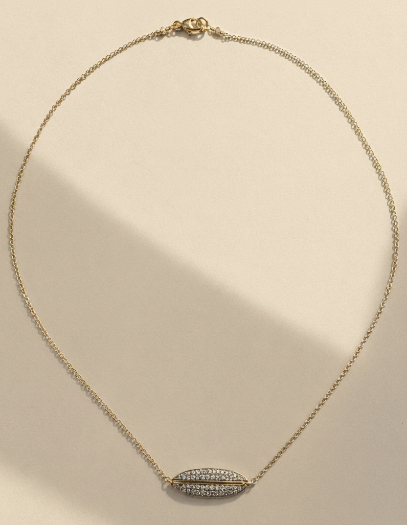 Pave Diamond Ellipse Necklace