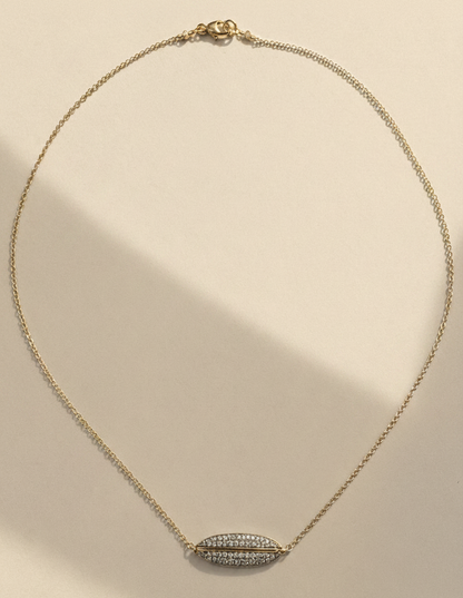 Pave Diamond Ellipse Necklace