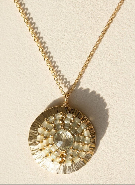 Sage Mix Medallion Necklace