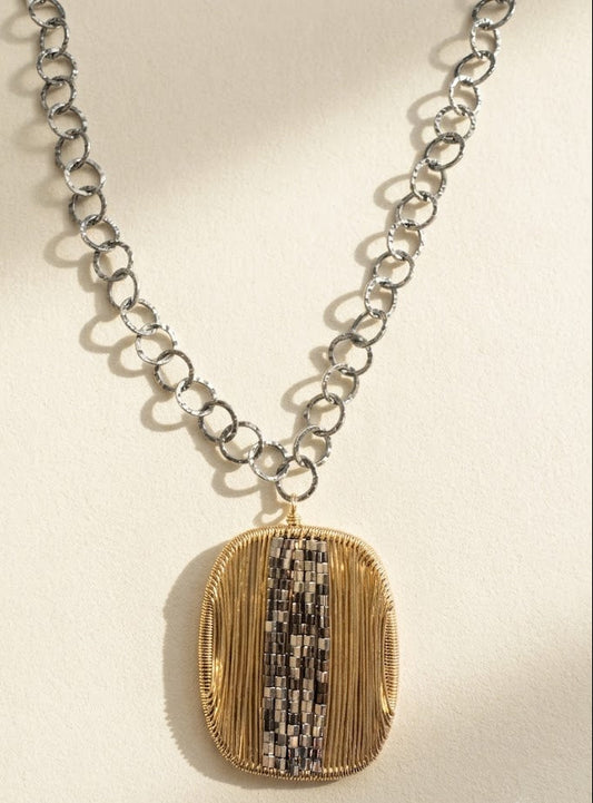 Two-Tone Metal Mix Necklace