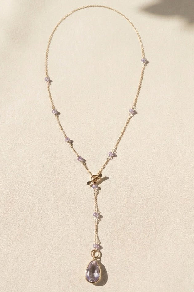 Lilac Sparks Lariat Necklace