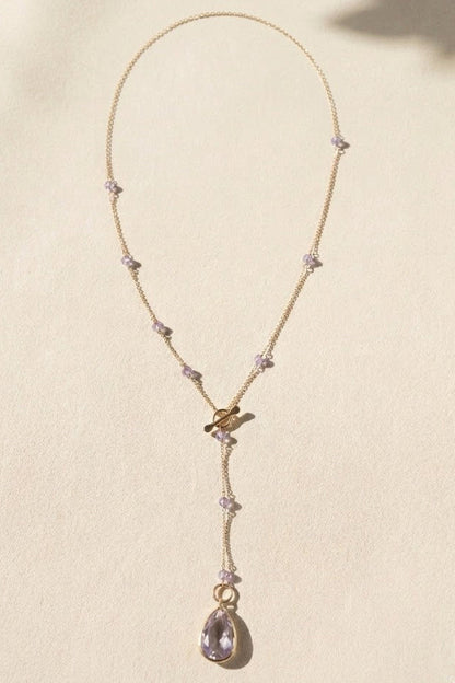 Lilac Sparks Lariat Necklace