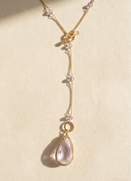 Lilac Sparks Lariat Necklace