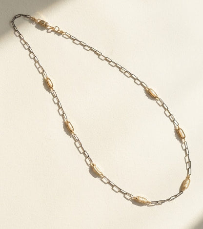 Two-Tone Seed Pearl Necklace