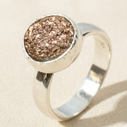 Small Round Druzy Ring