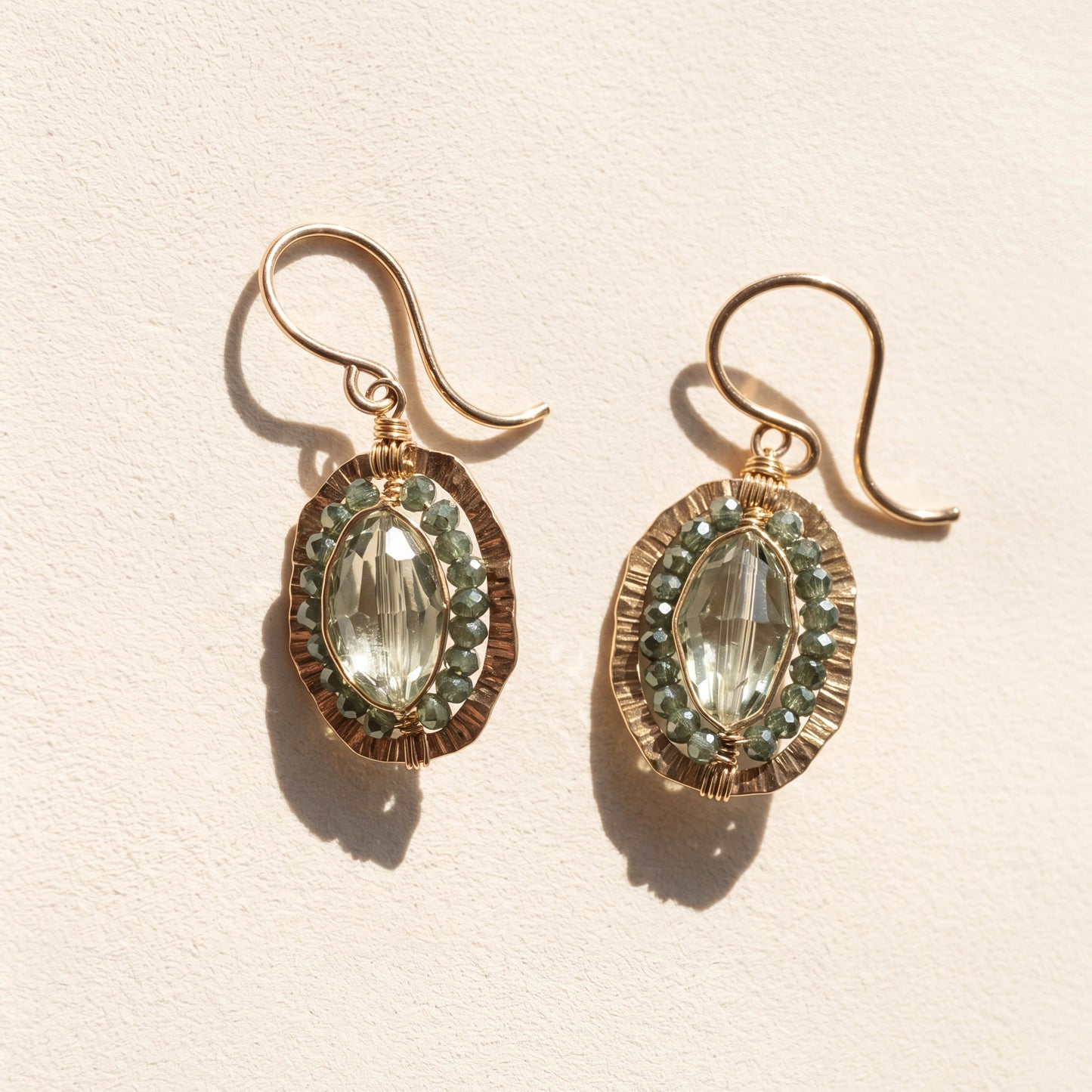 Sage Sparklers Oval Earrings