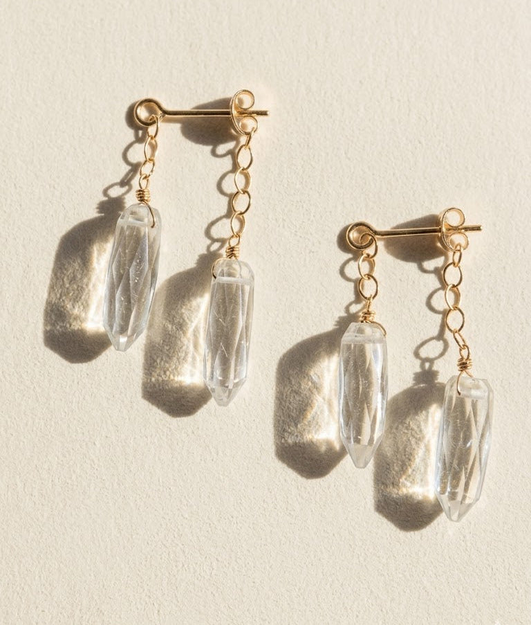 Crystal Clear Dagger Earrings