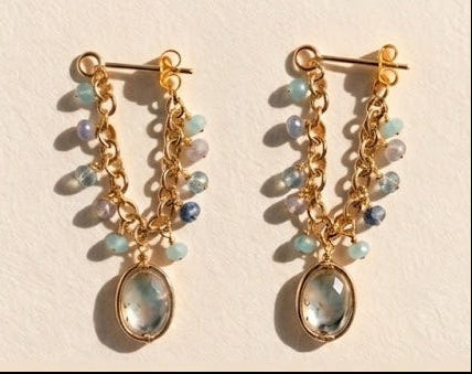 Iridescent Shimmer Chain Earrings