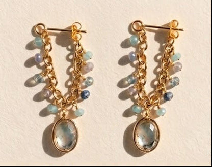 Iridescent Shimmer Chain Earrings