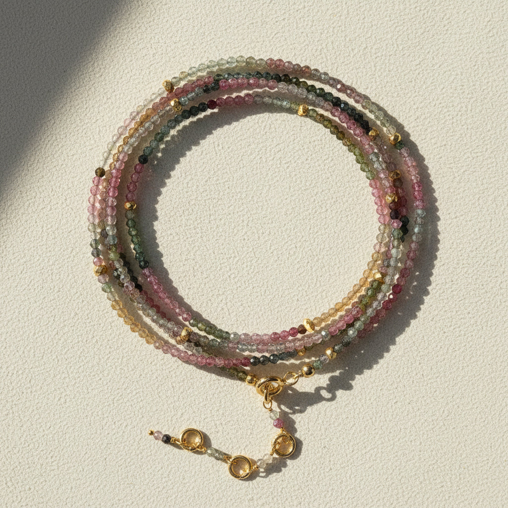 Tourmaline Gemstone Wrap Bracelet/Necklace