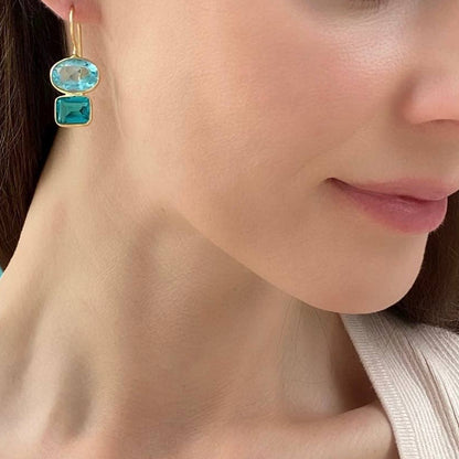Aqua & Mint Double Valencia Earrings