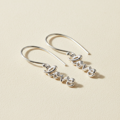 Scripted Love Dangle Earrings