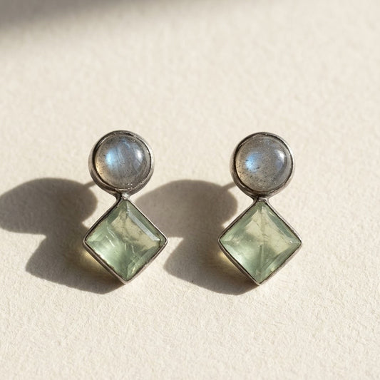 Double Stone Stud Earring