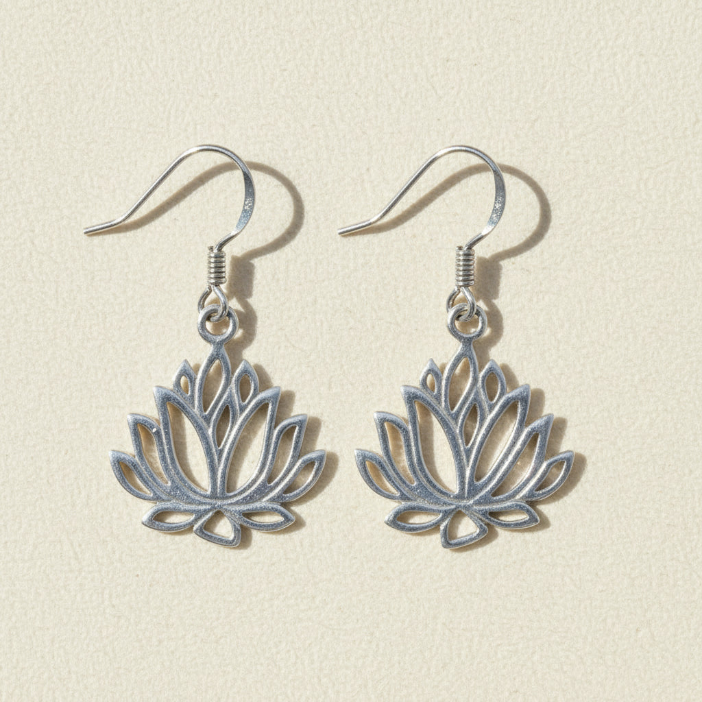 Lotus Flower Drop Earring