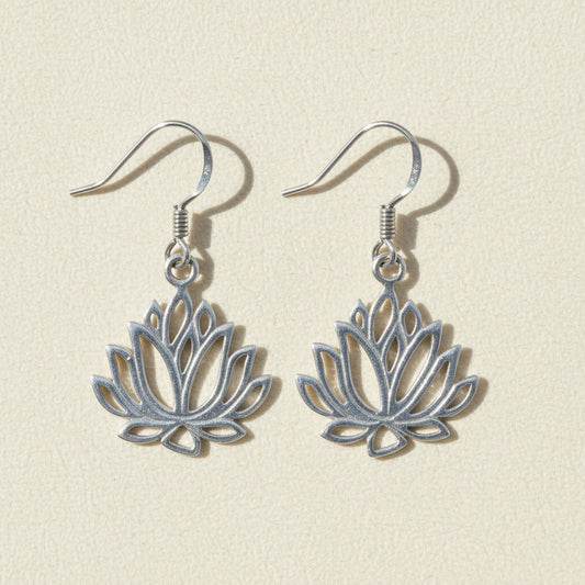 Lotus Flower Drop Earring