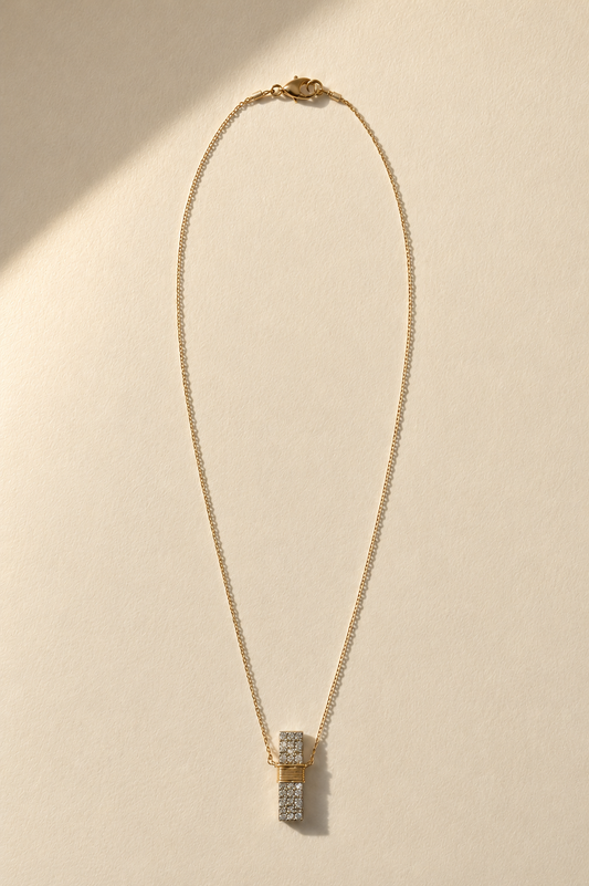 Pave Diamond Bar Necklace