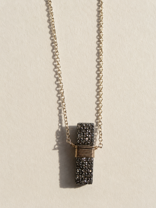 Pave Diamond Bar Necklace