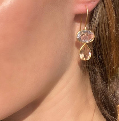 Blush & Champagne Valencia Teardrop Earrings