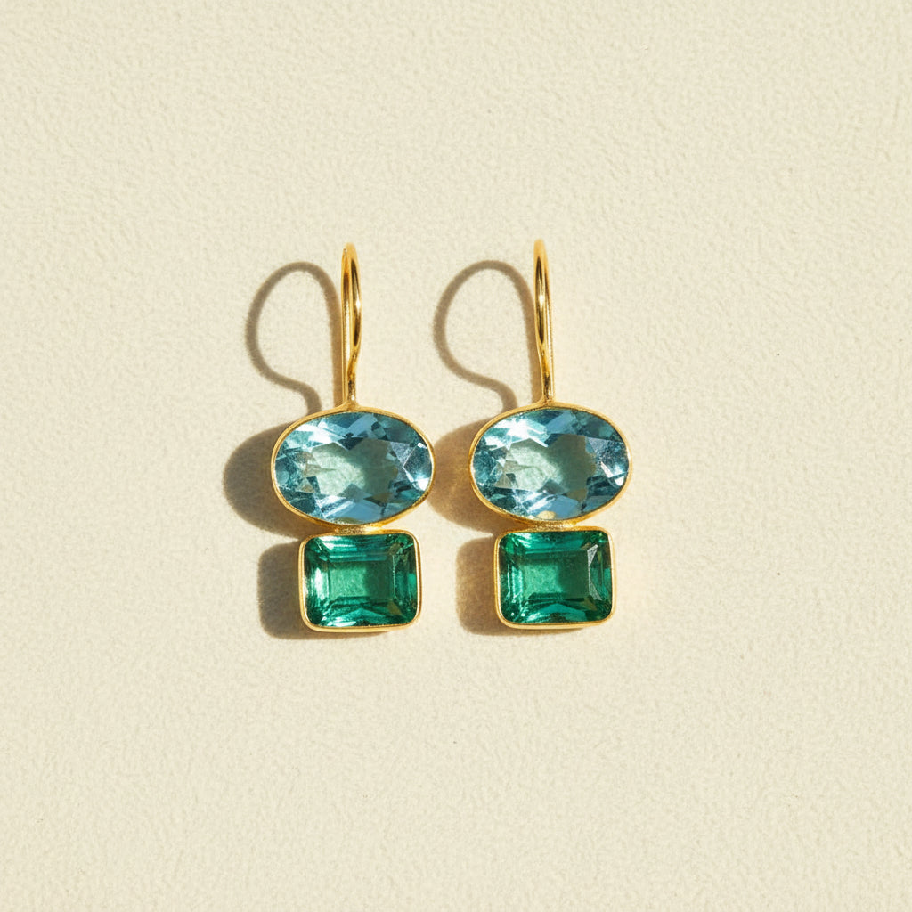 Aqua & Mint Double Valencia Earrings
