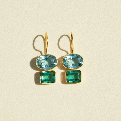 Aqua & Mint Double Valencia Earrings
