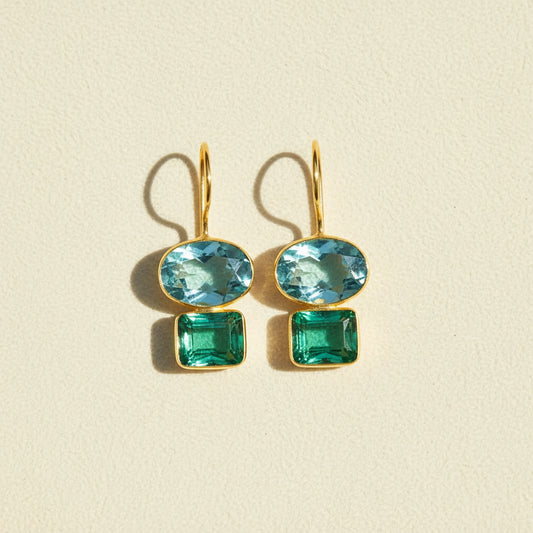 Aqua & Mint Double Valencia Earrings