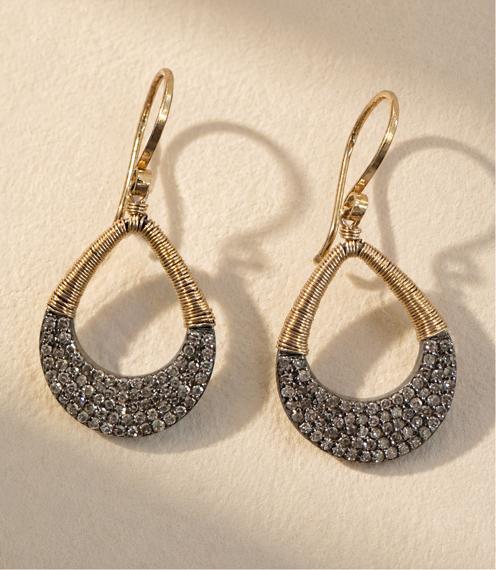 Pave Diamond Teardrop Earrings