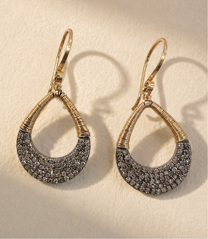 Pave Diamond Teardrop Earrings